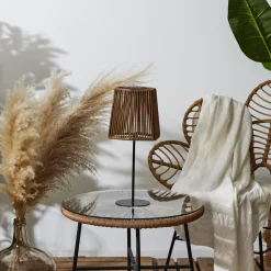 Lampa stołowa Merrill solarna beżowa