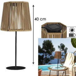 Lampa stołowa Merrill solarna beżowa