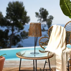 Lampa stołowa Merrill solarna beżowa