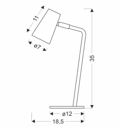 Lampa stołowa Musk table lamp black  1x15W GU10 adjustable, black lampshade