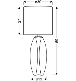 Lampa stołowa Palma 2 h-59 lampa  gabinetowa 1x60W E27