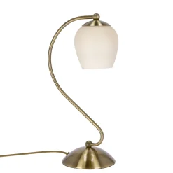 Lampa stołowa Serano patynowy 1x60W E27  klosz kremowy