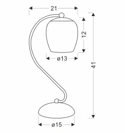 Lampa stołowa Serano patynowy 1x60W E27  klosz kremowy
