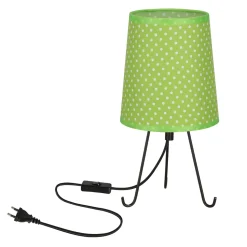 Lampa stołowa Smally czarny 1x40 E14  abażur zielony w kropki