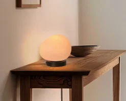 Lampa stołowa STONES czarny 20cm 1x40W  E27 klosz biały