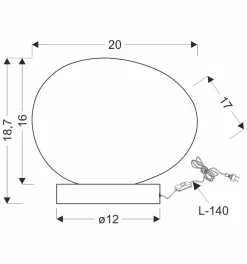 Lampa stołowa STONES czarny 20cm 1x40W  E27 klosz biały