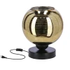 Lampa stołowa Trio czarny 1x60W E27  klosz złoty
