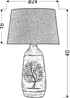 Lampa stołowa Walia 1 40cm 1x60W E27