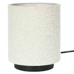 Lampa stołowa z kloszem boucle biała