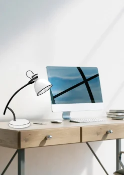Lampa stołowa Zumba sztyca skos 1x40W  E14 biały+czarny