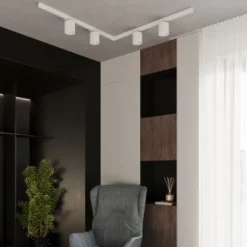 Lampa sufitowa, 4 punktowa, system szynowy 3 fazowy, ORBIS biała