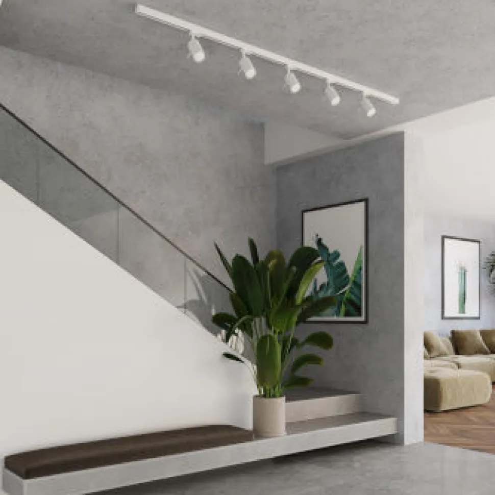 Lampa sufitowa, 5 punktowa, system szynowy 3 fazowy, RING biała