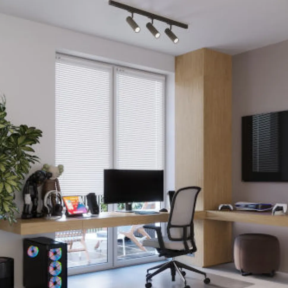 Lampa sufitowa, 3 punktowa, system szynowy 3 fazowy, DIREZIONE czarna