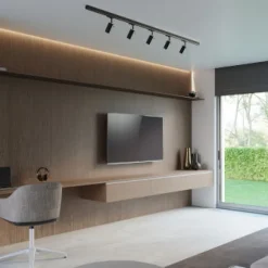 Lampa sufitowa, 5 punktowa, system szynowy 3 fazowy, RING czarna