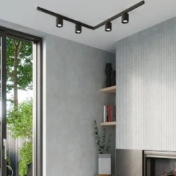 Lampa sufitowa, 4 punktowa, system szynowy 3 fazowy, ORBIS czarna