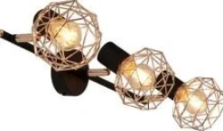 Lampa sufitowa Acrobat listwa 3x40W E14  czarny klosz złoty