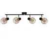 Lampa sufitowa Acrobat listwa 4x40W E14  czarny klosz miedziany