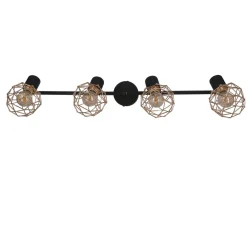 Lampa sufitowa Acrobat listwa 4x40W E14  czarny klosz złoty