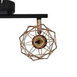 Lampa sufitowa Acrobat listwa 2x40W E14  czarny klosz złoty