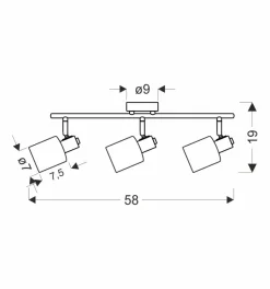 Lampa sufitowa Agra brunatny 3x40W E14  klosz bursztynowy