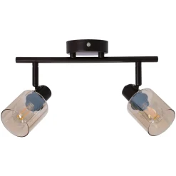 Lampa sufitowa Agra brunatny 2x40W E14  klosz bursztynowy