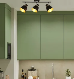 Lampa sufitowa Aleksandria listwa czarny  3x40W E14 klosz czarny+złoty