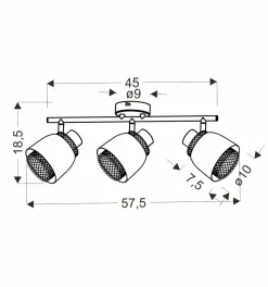 Lampa sufitowa Aleksandria listwa czarny 3x40W E14 klosz czarny+złoty