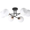 Lampa sufitowa Amanda czarny+złoty 6x40  E27 klosz biały