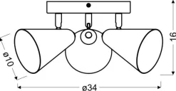 Lampa sufitowa Amor plafon 3x40W E14  szary mat