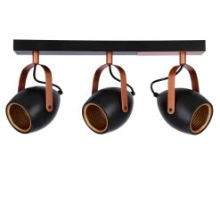 Lampa sufitowa Anica listwa czarny 3x40W  E14 odbłyśnik złoty