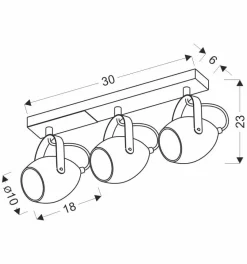 Lampa sufitowa Anica listwa czarny 3x40W  E14 odbłyśnik złoty