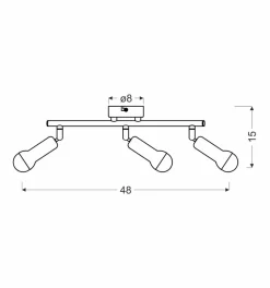 Lampa sufitowa Arc listwa 3x40W E14  satyna nikiel