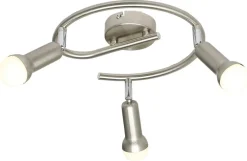 Lampa sufitowa Arc spirala 3x40W E14 satyna nikiel