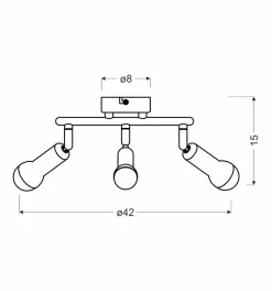 Lampa sufitowa Arc spirala 3x40W E14 satyna nikiel