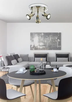 Lampa sufitowa Arkon plafon 3x50W GU10  sat nikiel+chrom bez żarówek