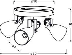 Lampa sufitowa Ash plafon 3x40W GU10 szary mat