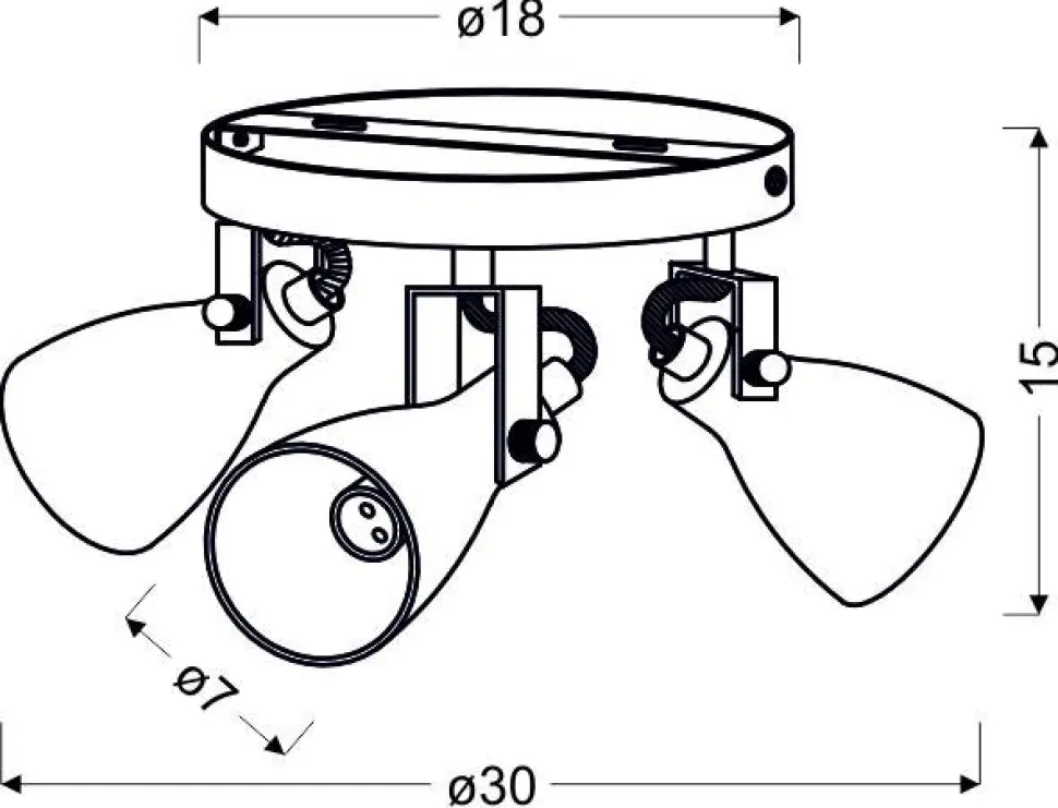Lampa sufitowa Ash plafon 3x40W GU10 szary mat
