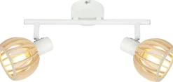 Lampa sufitowa Atarri listwa 2x25W E14 biały+drewno