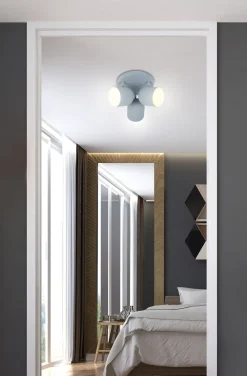 Lampa sufitowa Azuro plafon 3x40W E27  szary mat