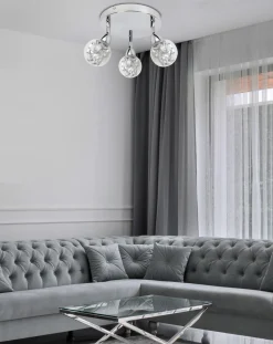 Lampa sufitowa Bolo plafon 3x6W LED smd  główka okrągła 1e z przegubem klosz wymienny kd system