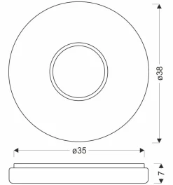 Lampa sufitowa BUBBLES plafon 38cm 24W LED 4000K klosz biały+chromowy