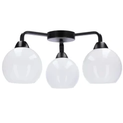 Lampa sufitowa Caldera czarny 3x60W E27  klosz biały