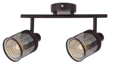 Lampa sufitowa Canabera kawowe złoto  2x40W E14 klosz bursztynowy
