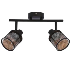 Lampa sufitowa Canabera kawowe złoto  2x40W E14 klosz bursztynowy