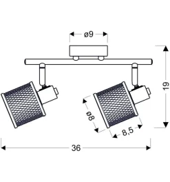 Lampa sufitowa Canabera kawowe złoto  2x40W E14 klosz bursztynowy