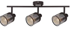 Lampa sufitowa Canabera kawowe złoto  3x40W E14 klosz bursztynowy