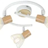 Lampa sufitowa Chile spirala 3xmax25W  E14 biały + drewno