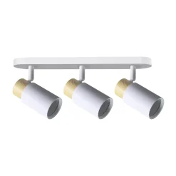Lampa sufitowa Claro listwa biały 3x15W  GU10 klosz biały+drewniany
