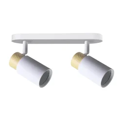 Lampa sufitowa Claro listwa biały 2x15W  GU10 klosz biały+drewniany