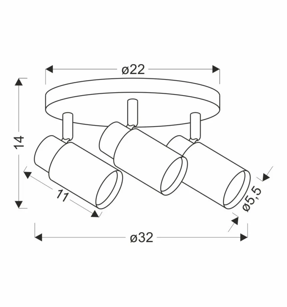 Lampa sufitowa Claro plafon biały 3x15W GU10 klosz biały+drewniany